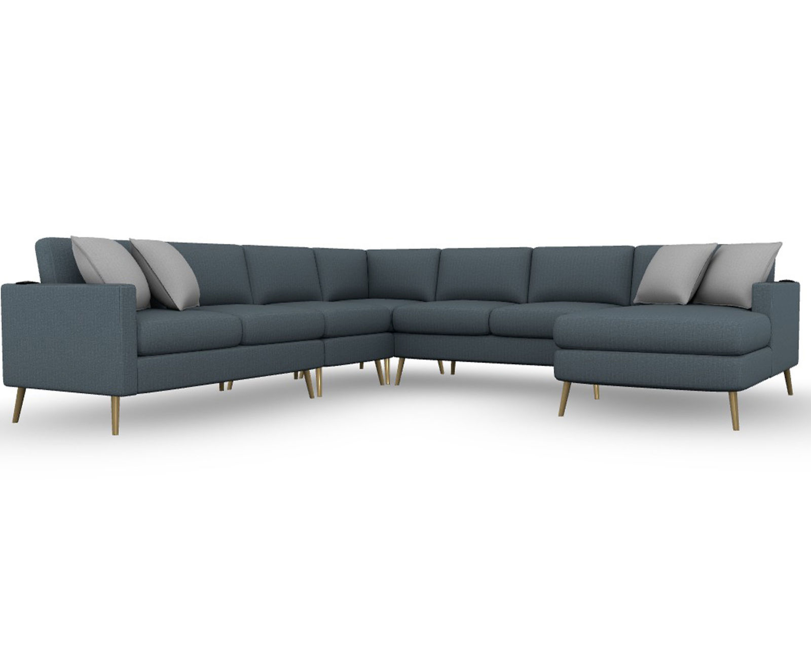 Trafton M10 Stationary Sectional (+139 fabrics)USB charging - Layout G: Four Piece Sectional 92" x 124" (Two USB chargers)