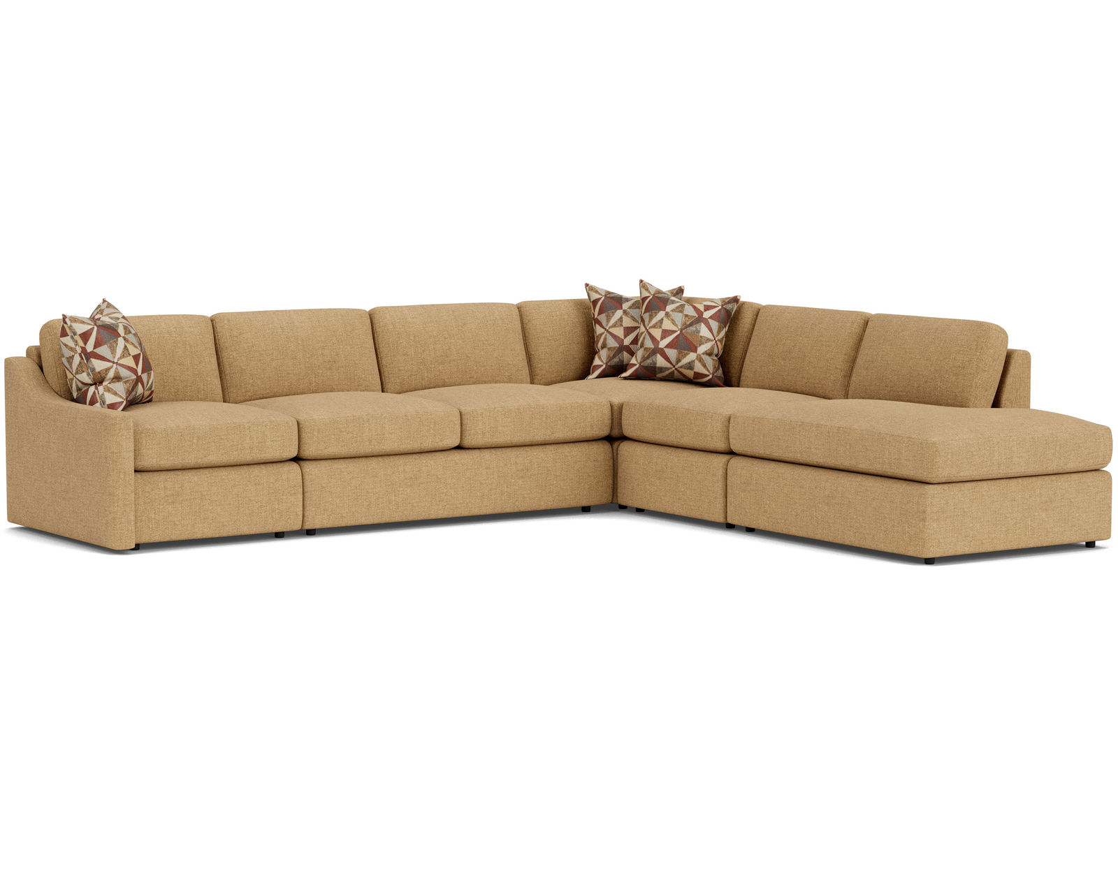 Sky 5510 Sectional (hypoallergenic down-like cushion) +100 fabric - Layout H: Five Piece Sectional 134" x 120"