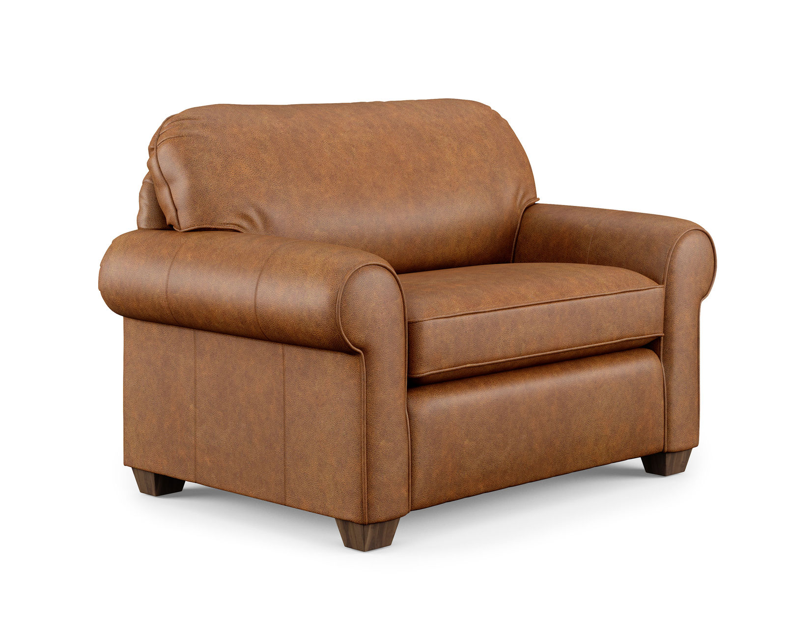 Thornton Leather 77" or 86" Stationary Sofa (Leather Choices) - 	Thornton Leather Chair and a Half