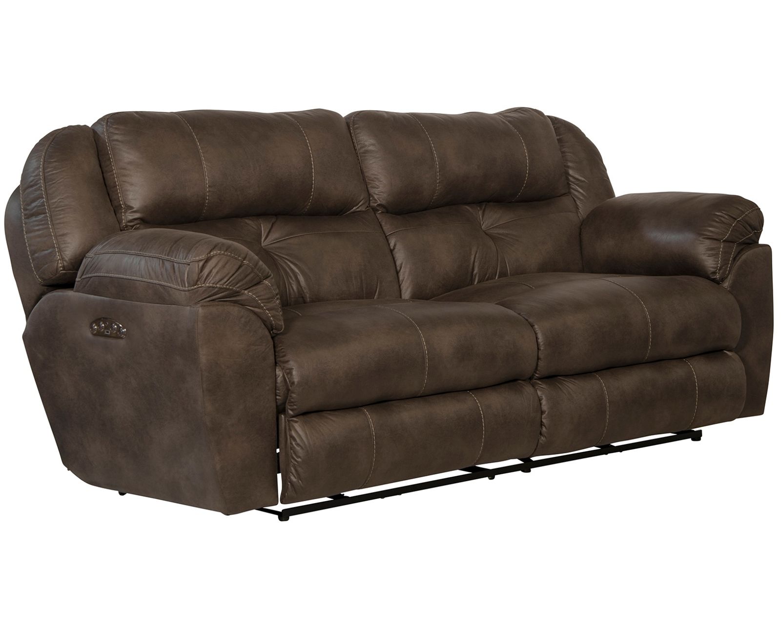 Ferrington 90" Lay Flay Power Headrest Reclining Sofa (2 colors)  - Shown in Leather Like Fabric Dusk