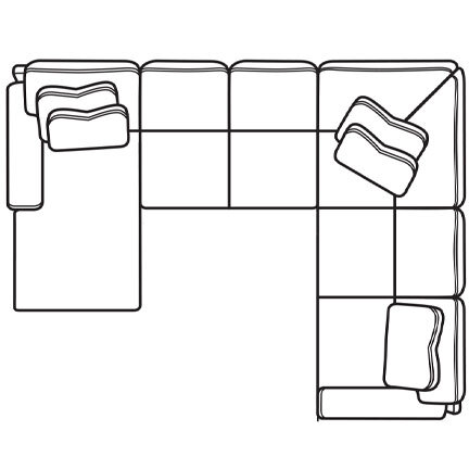 Layout H: Three Piece Sectional 65" x 126" x 98"