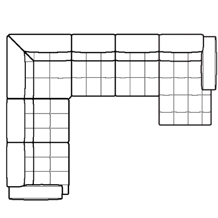 Layout F: Six Piece Reclining Sectional (2 recliners) 116" x 147" x 64"