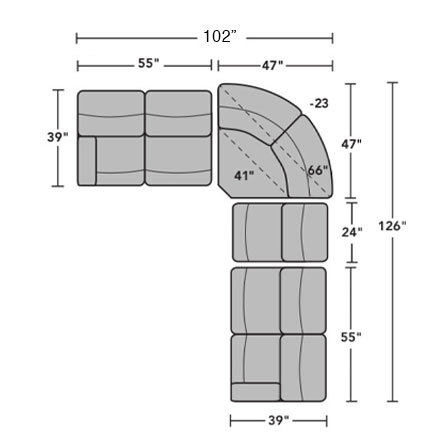 Layout C: Six Piece Sectional 102" x 126"