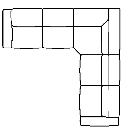 Layout F: Five Piece Sectional 128" x 128" (2 recliners)