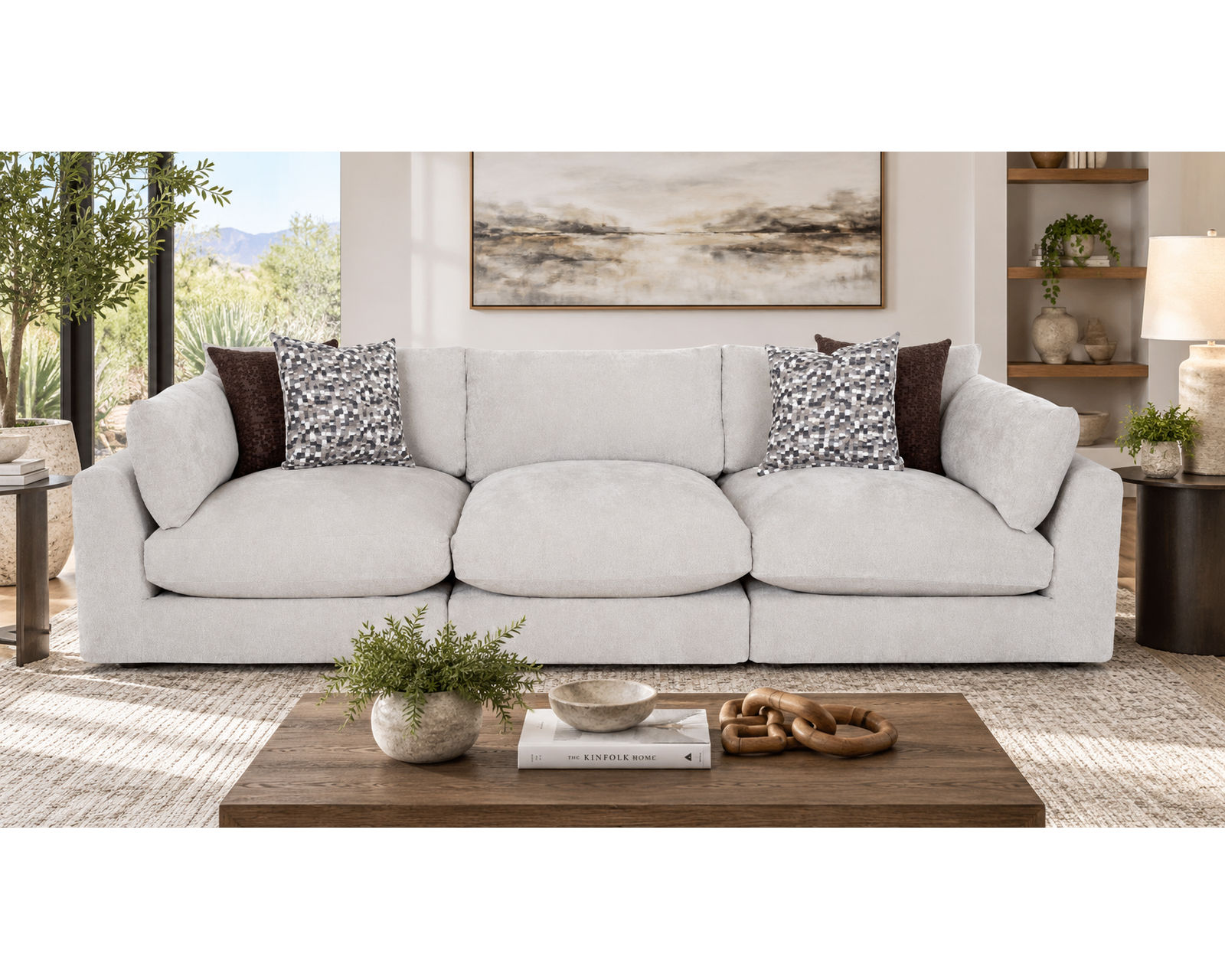 Pollock 965 EXTRA-Deep Seating Sofa (Go Beyond Deep. Discover Dreamscape) - Shown in Durable Polyester Color Linen