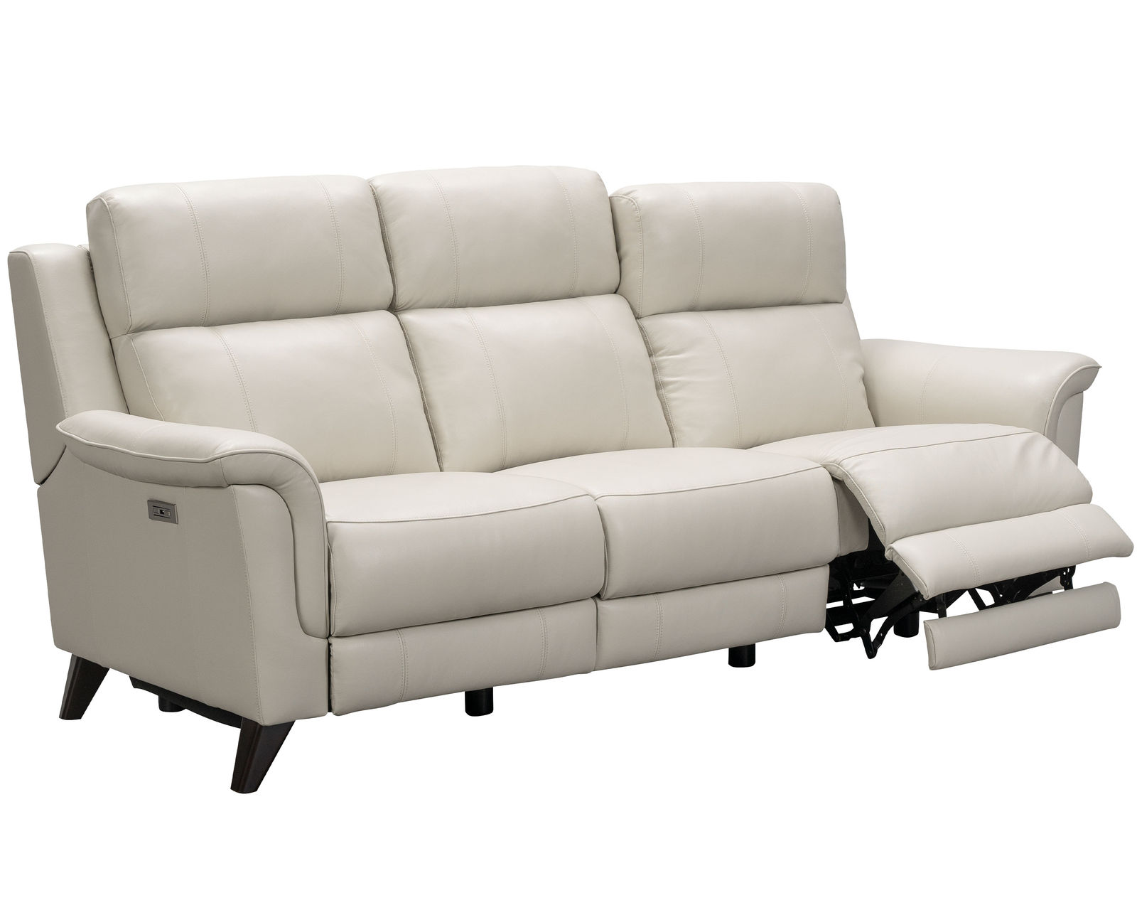 Kester 86" Leather Power Headrest Power Reclining Sofa (Cream) In stock - All leather everywhere your body touches