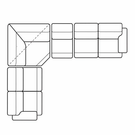 Layout G: Four Piece Sectional 116" x 140"
