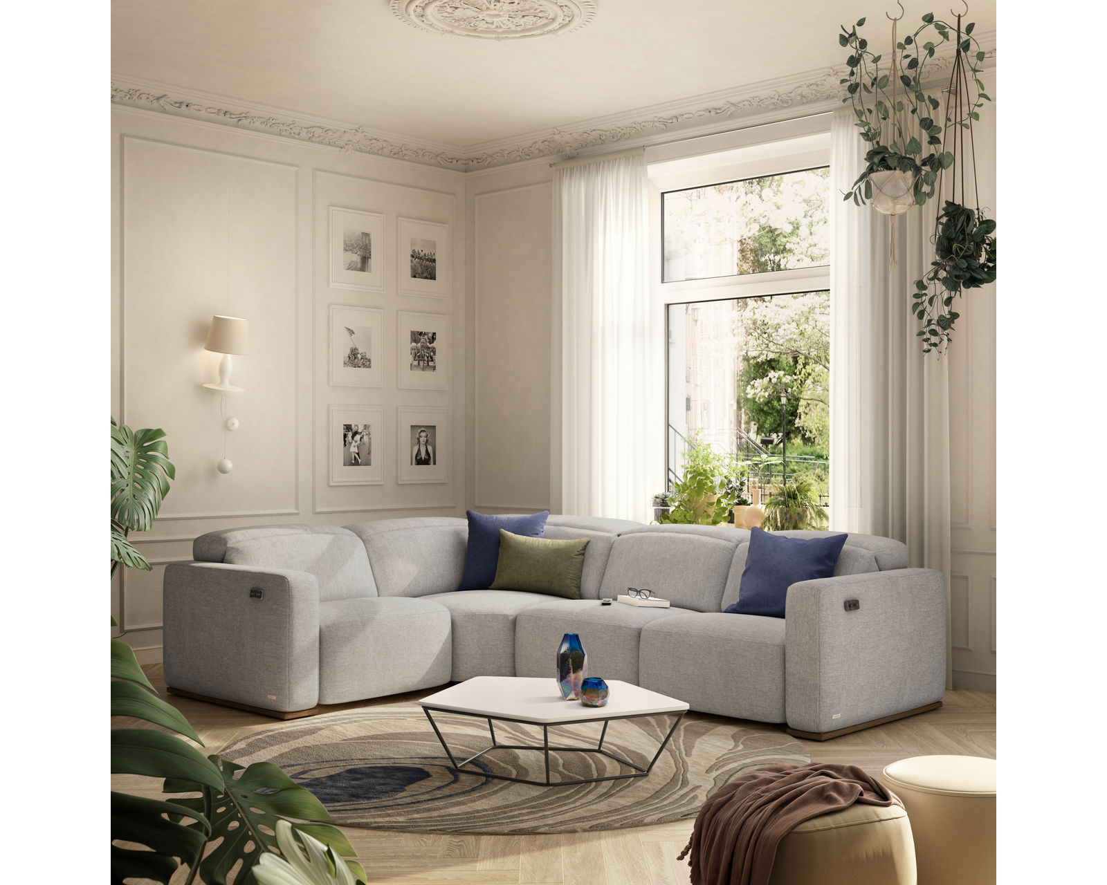 Baltimora C260 Stationary Sectional (+50 leathers)