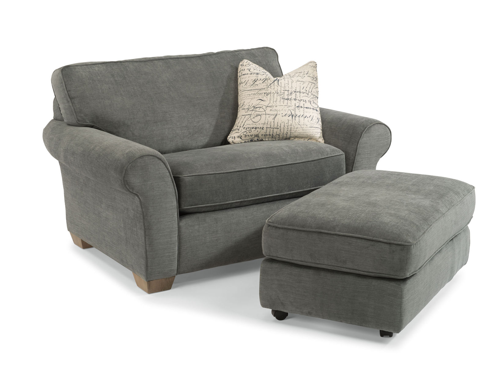 Vail  7305 Conversation Sofa (+100 fabrics) 107" - Vail Chair and a Half with Cocktail Ottoman