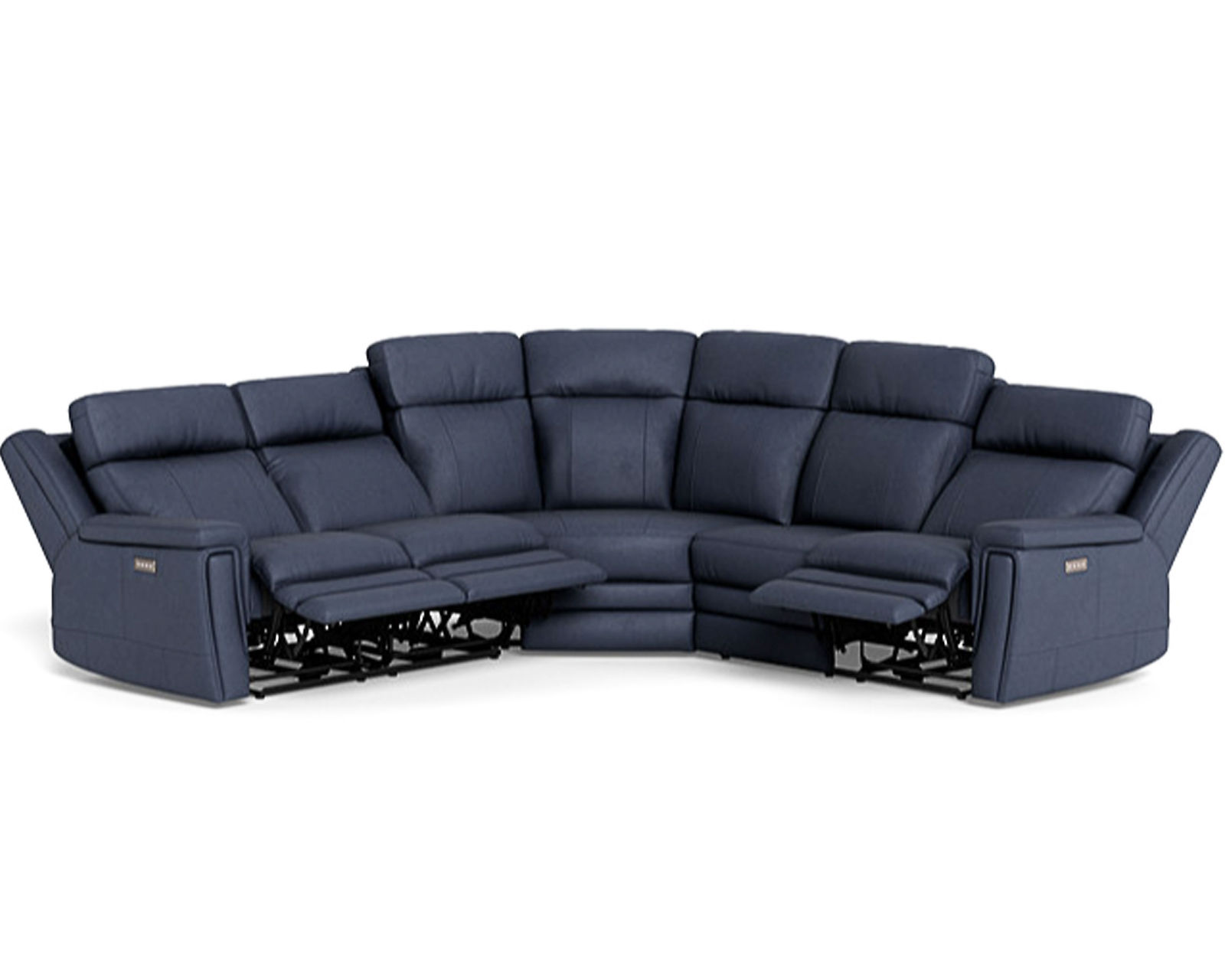 Asher 41065 Power Headrest Power Reclining Leather Sectional (+100 leathers) - Layout A: Five Piece Sectional 109" x 109" (2 Recliners)