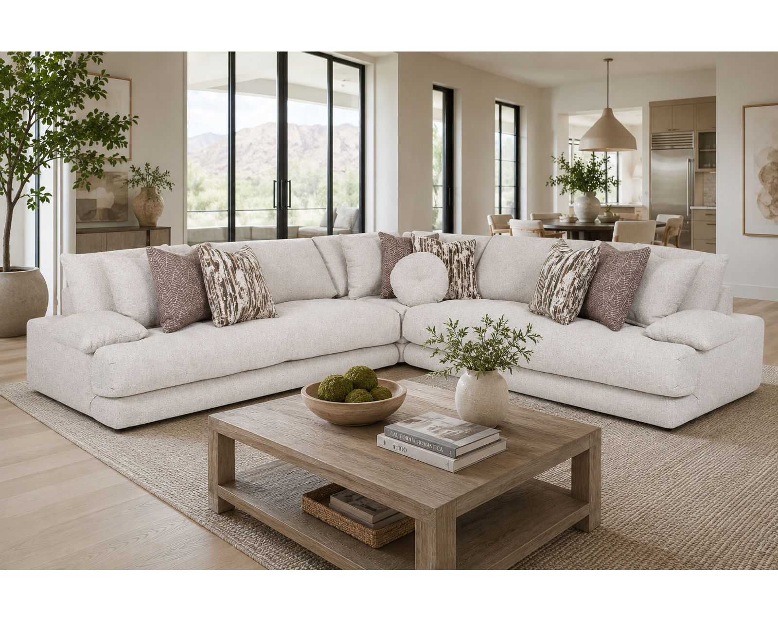Jade 831 Three Piece Sectional with USB Charging Ports (Cloud Like Comfort) - Luxury Looks. Beautiful Rooms. Surprisingly Affordable.