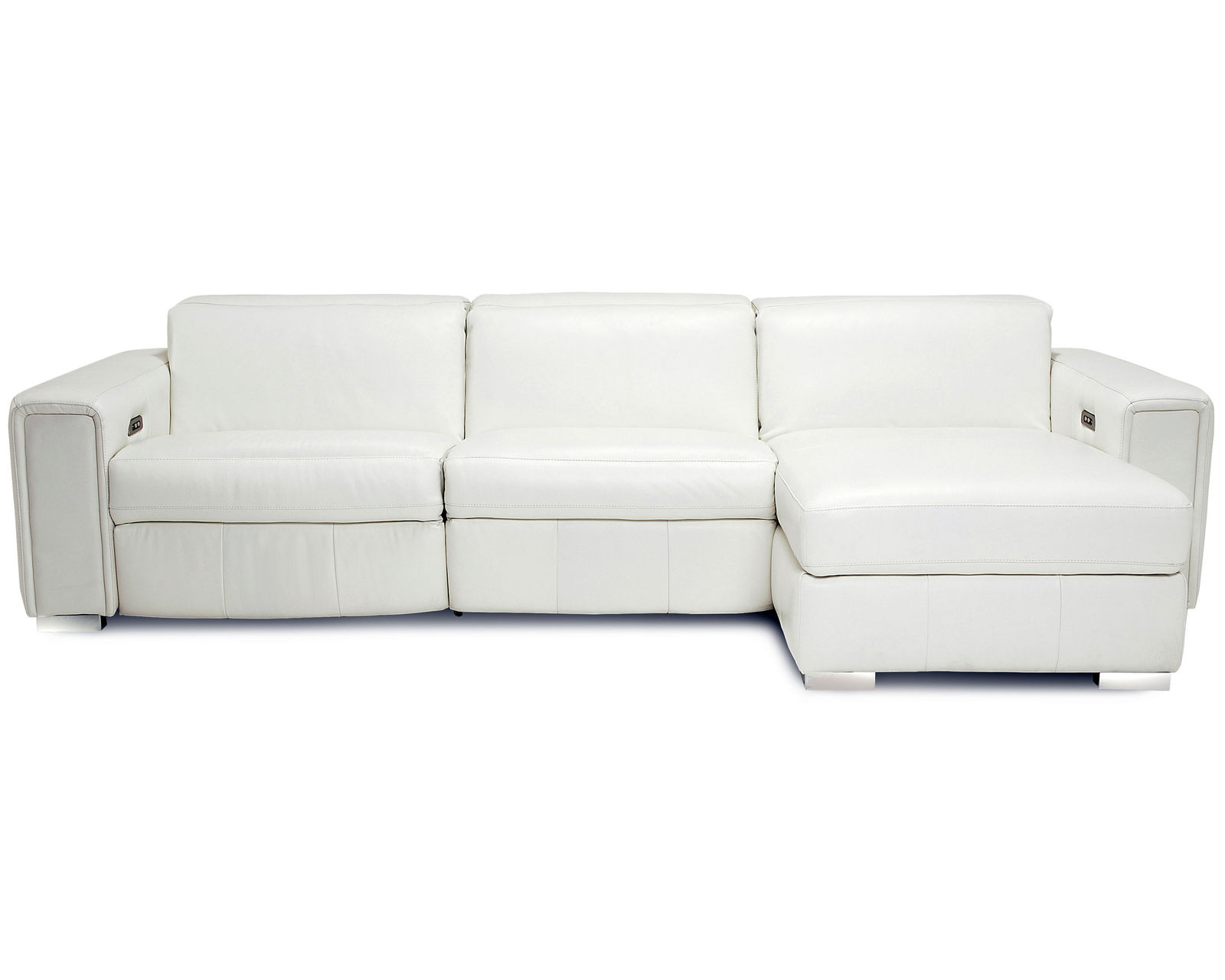Titan 44004 Power Headrest Power Reclining Sectional (+100 leathers) - Layout H: Three Piece Sectional 120" x 63"