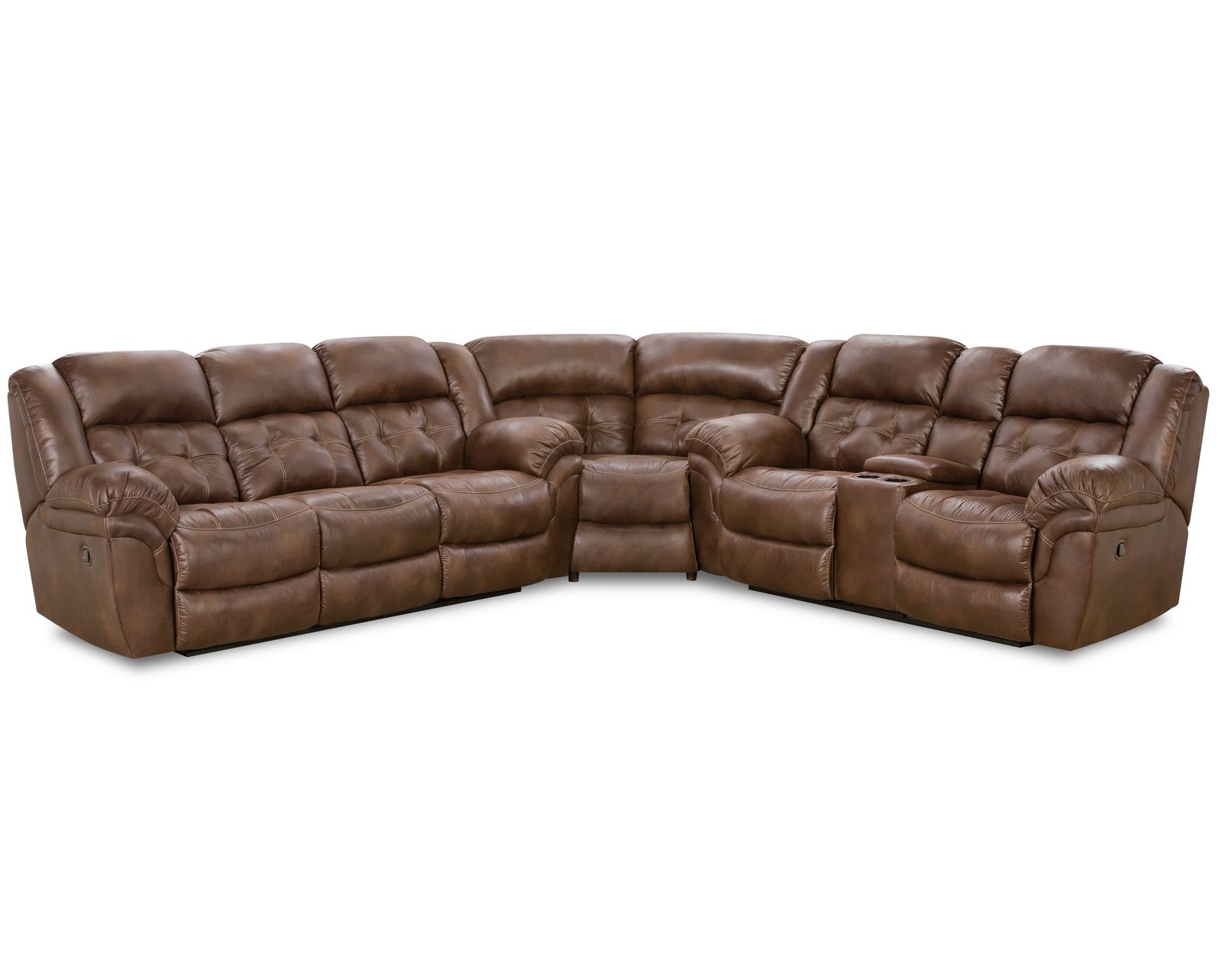 Haven Three Piece Reclining Sectional Espresso (In stock) - Reversible Configuration using the Super Wedge - 141" x 127" 