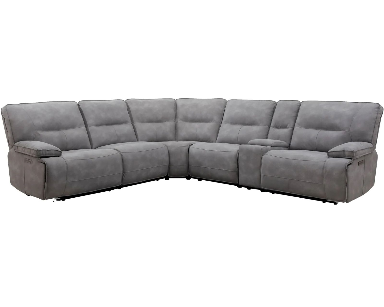 Gladiator Zero Gravity Power Headrest Power Reclining Sectional Sky (In stock - Fast shipping) - Layout B: Six Piece Sectional 120" x 133"