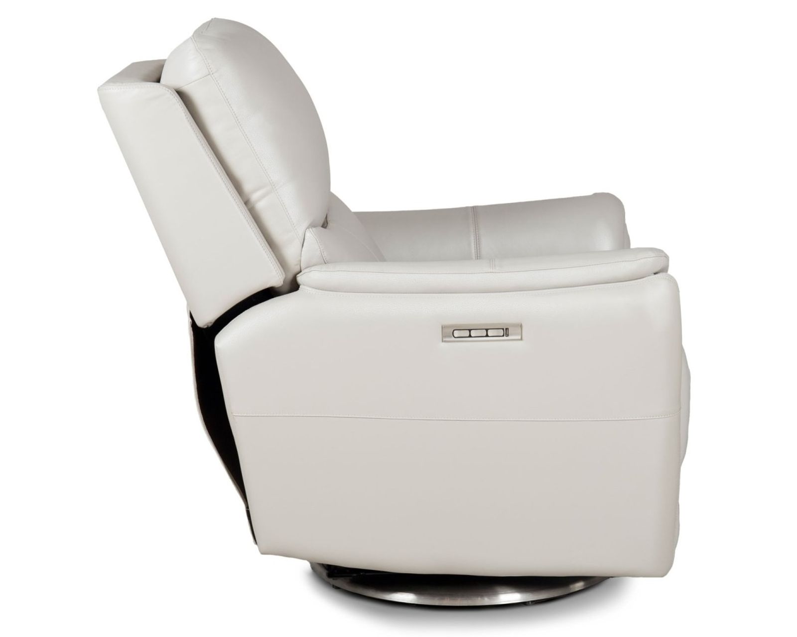 Salem Swivel Recliner w/Power Recline, Power Head Rest & Power Lumbar (Lay Flat) - Steel (In stock)