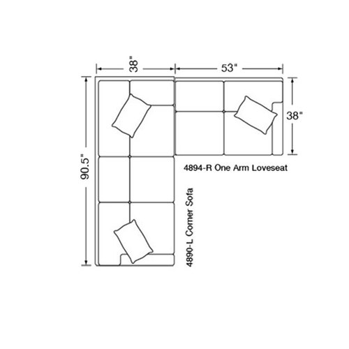 Two Piece Sectional (90.5" x 91")