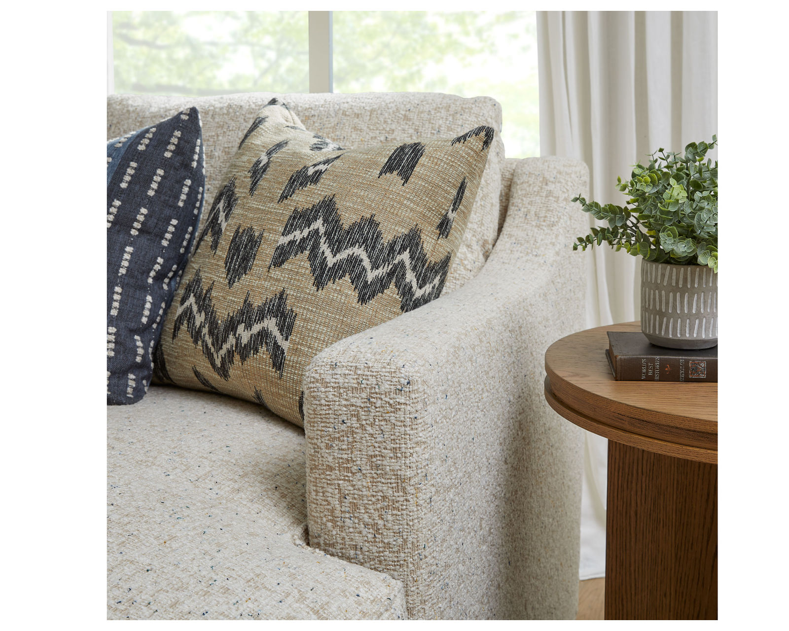 Milo 7050 Stationary Sectional  (+100 fabrics) - Track arms and includes  all pillows