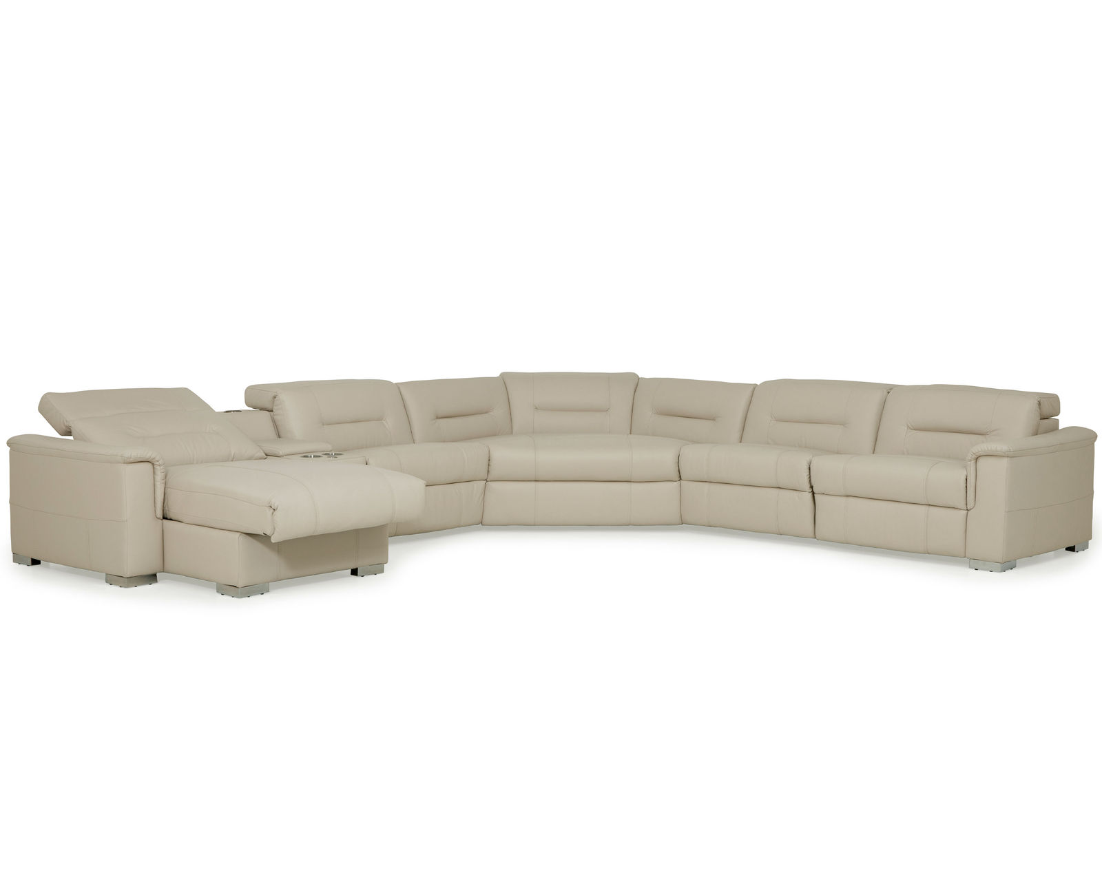 Keoni 44000 Power Headrest Power Reclining Sectional (+100 leathers) - Layout B: Six Piece Sectional 123" x 136"