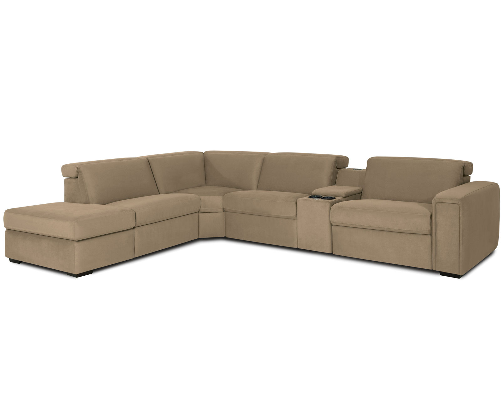 Titan 44004 Power Headrest Power Reclining Sectional (+50 fabrics) -  Layout I: Five Piece Sectional 124" x 138"