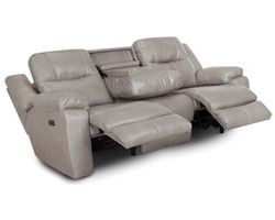 Culver 90" Reclining Sofa with Drop-Down Table &amp; Cupholders Sterling (Leather-Look Style. Plush Comfort. Designed Around the Way You Relax)