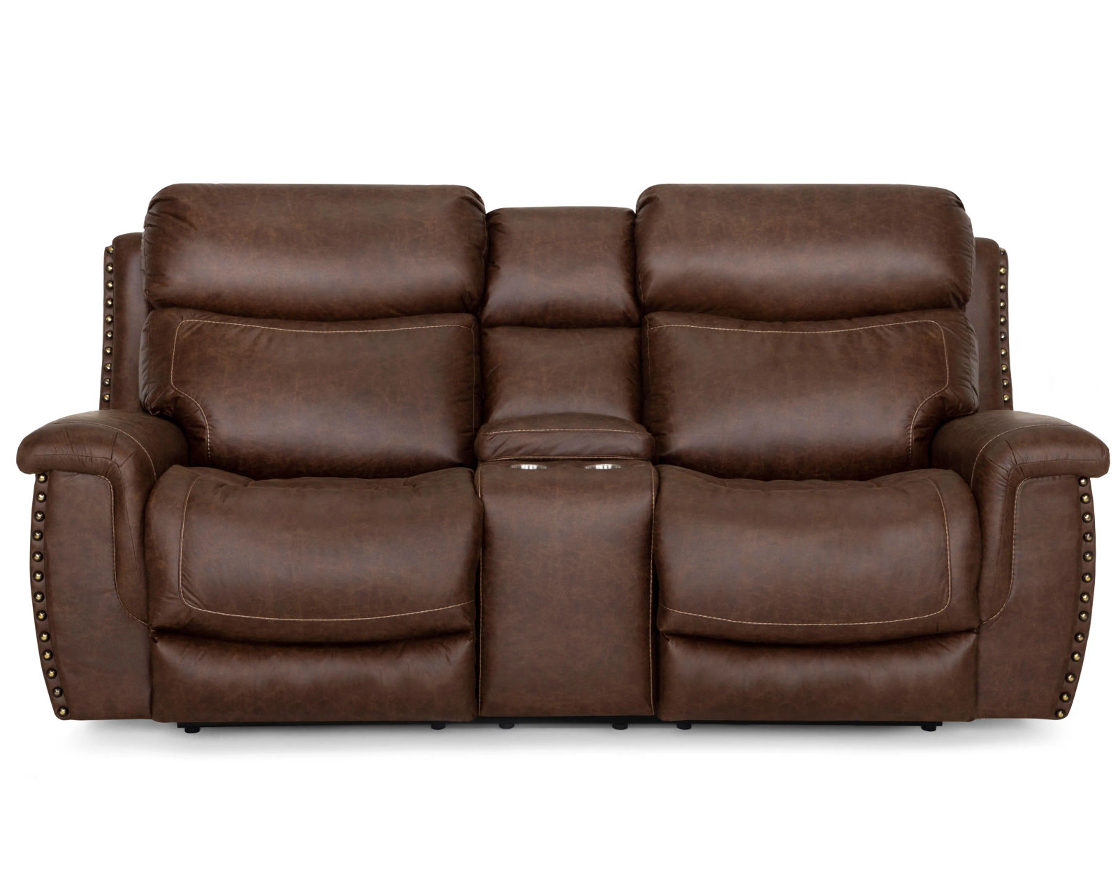 Brixton 648 Rocker Recliner (Brown Faux leather like fabric) - Take an Extra 25% Off the Brixton Reclining Console Loveseat