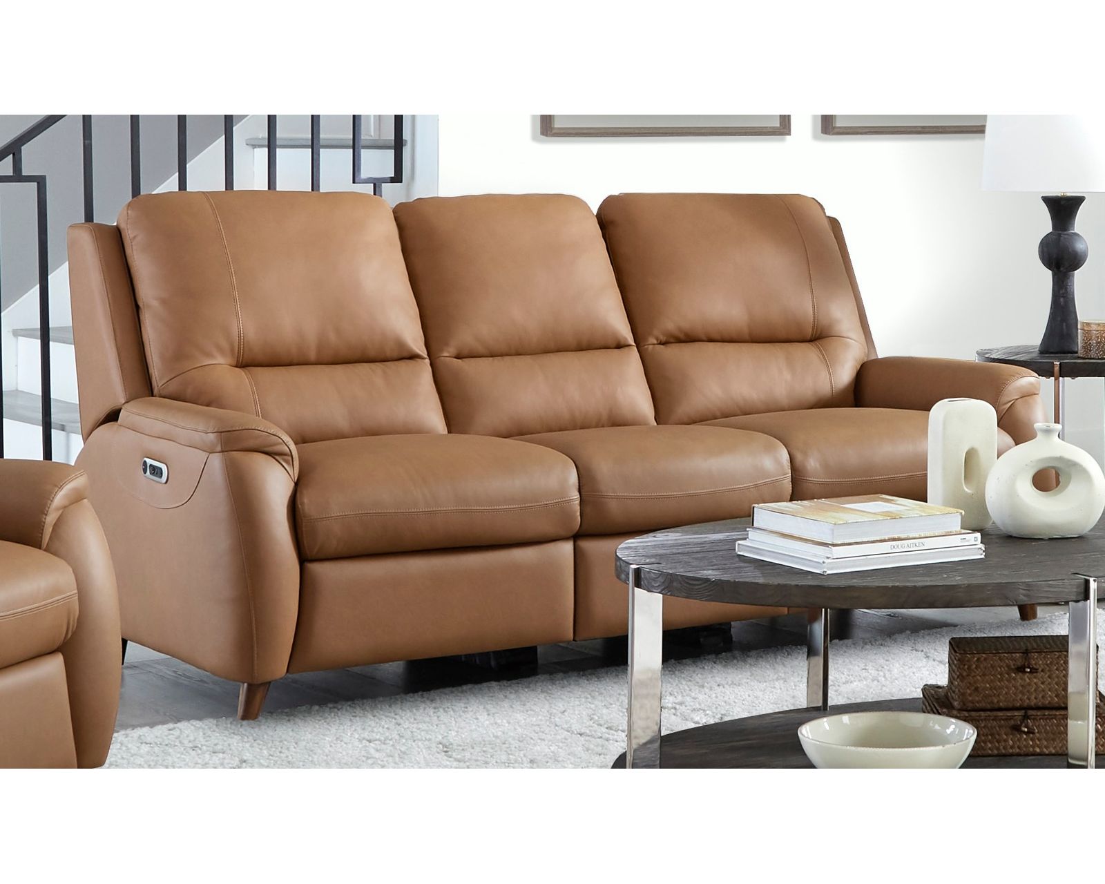 Austin 86" Power Headrest Power Reclining Leather Sofa (In stock)