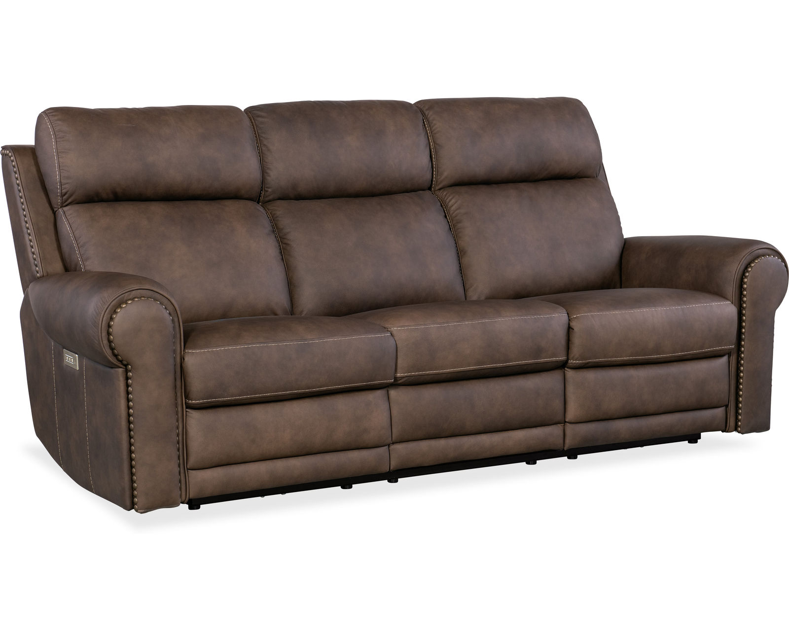 Duncan Triple Power Reclining Sofa 90" Brown (In stock) - Duncan Power Sofa with Power Headrest & Lumbar