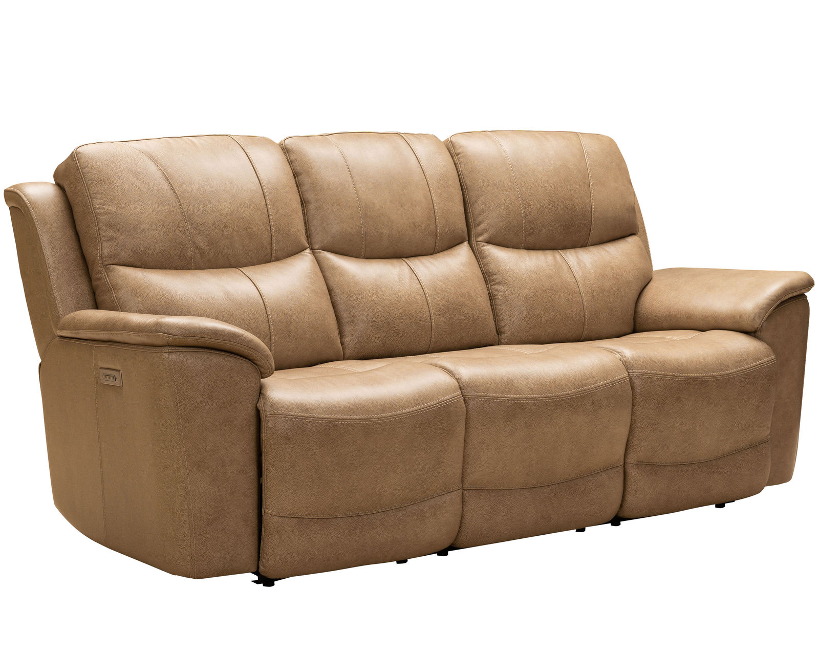 Kaden 88" Leather Power Headrest - Power Lumbar Power Reclining Sofa (Taupe) In stock - All leather everywhere your body touches
