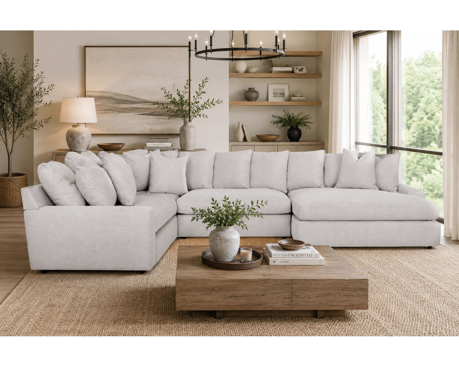 London Modular Sectional (Down Seating Performance Fabric) 3 colors - Down Cushion Alternative Allura