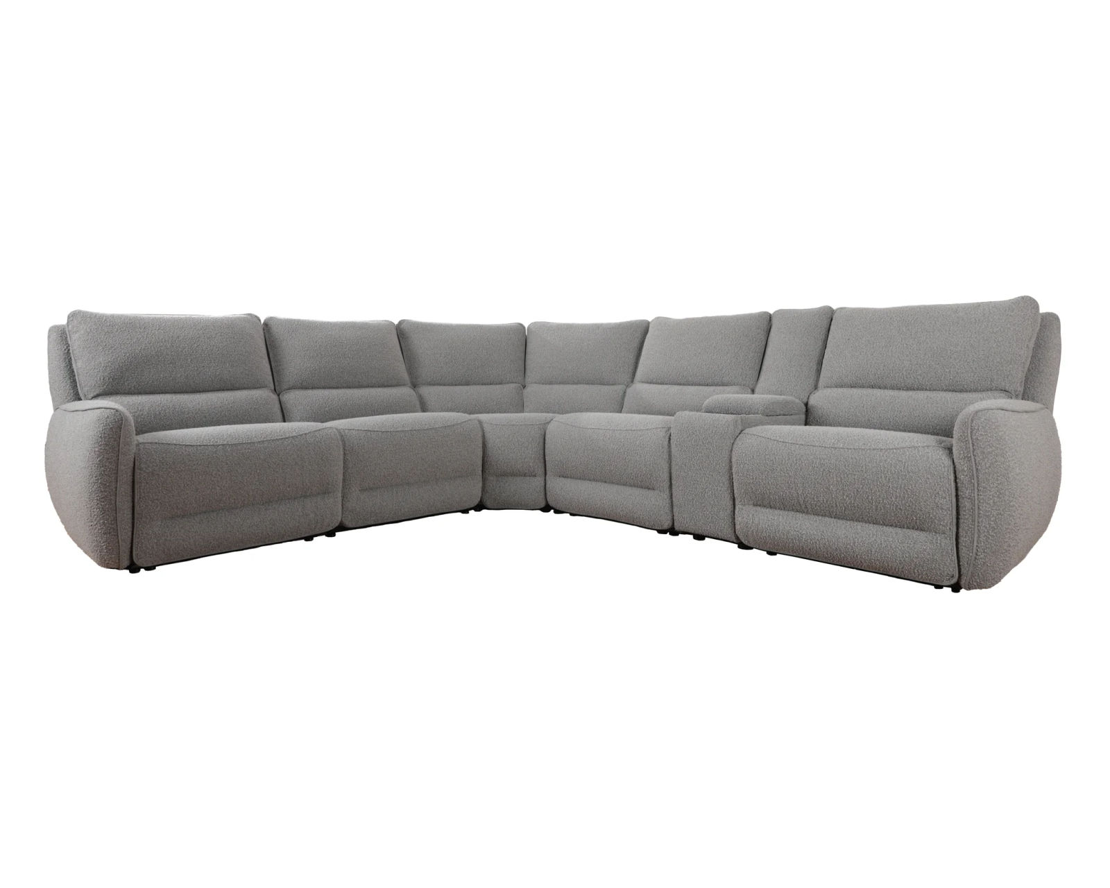 Stellar Zero Gravity Power Headrest Power Reclining Sectional Smoke (In stock - Fast shipping) - Layout B: Six Piece Reclining Sectional 119" x 132"