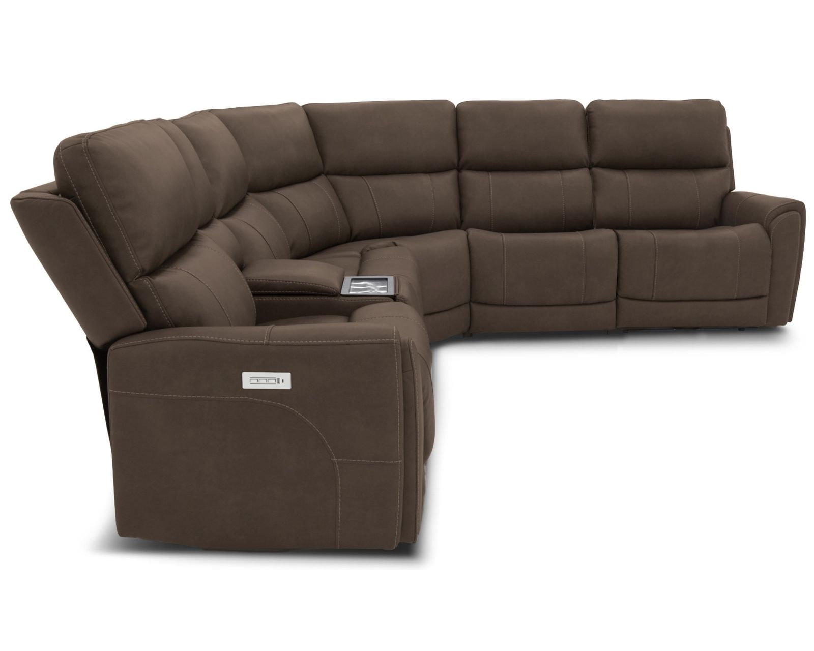 Carter 1587 Triple Power Reclining Sectional (2 colors) 866-72 - in stock - Layout A: Six Piece Reclining Sectional 124" x 111" (2 recliners) Leather 886-72