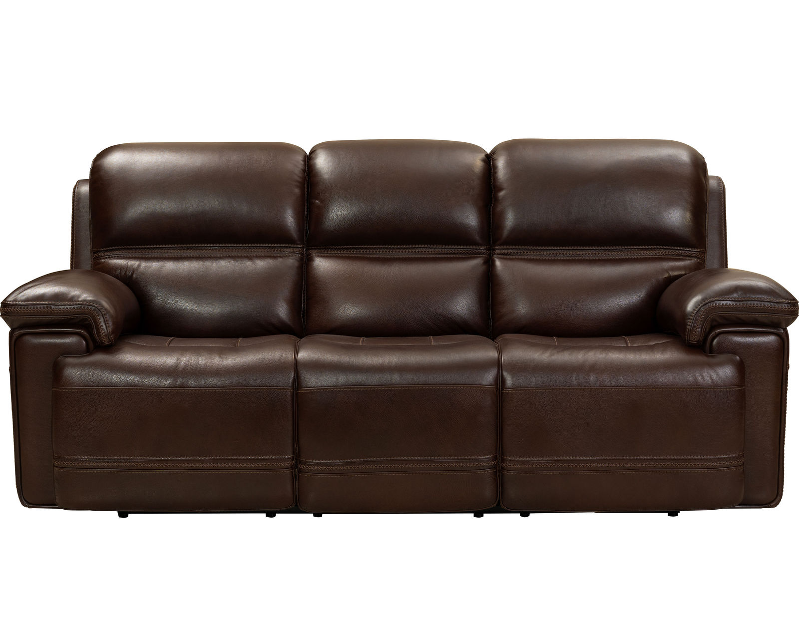 Sedrick 90" Leather Power Headrest Power Reclining Sofa (Walnut) In stock - Includes Power Headrest - Power Recline