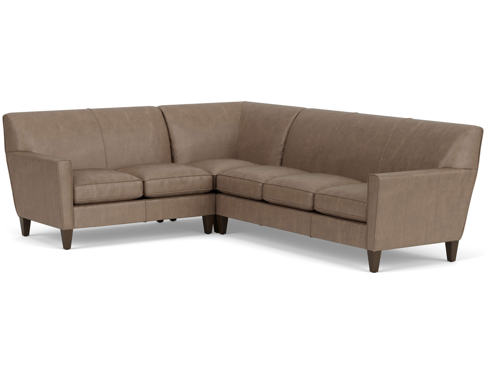 Digby Leather Stationary Sectional (Leather choices) - Sectional Layout H:  High resiliency foam core seating cushions 2lb to 2.5 lb (Industry standard 1.8)