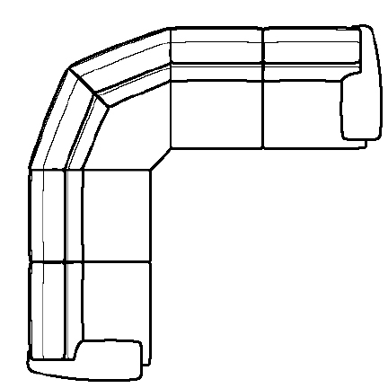 Layout B: Five Piece Reclining Sectional (2 Recliners) 116" x 116"