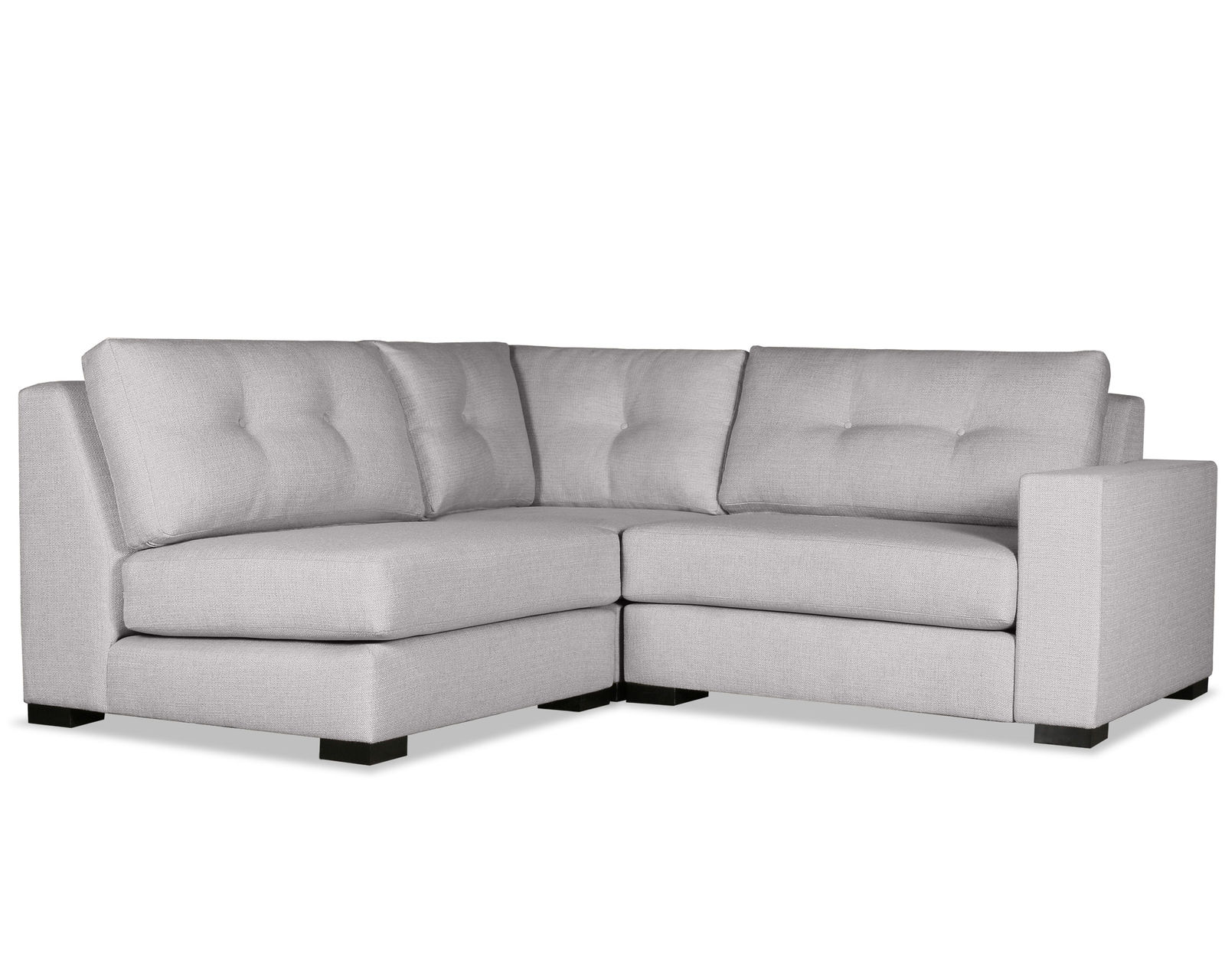 Veranda Buttoned 3 Pieces Modular Sectional w/ Left Open End (3 Colors Available) - Veranda Buttoned 3 Pieces Modular Sectional w/ Left Open End in Grey