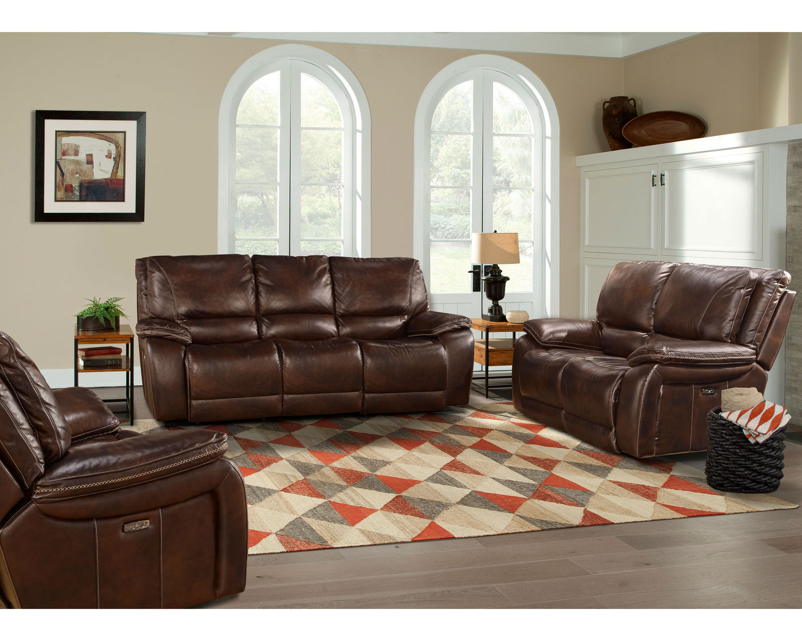 Vail 87" Power Headrest Power Reclining Leather Sofa (In stock - Fast shipping) - Vail Leather Power Headrest Power Reclining Sofa