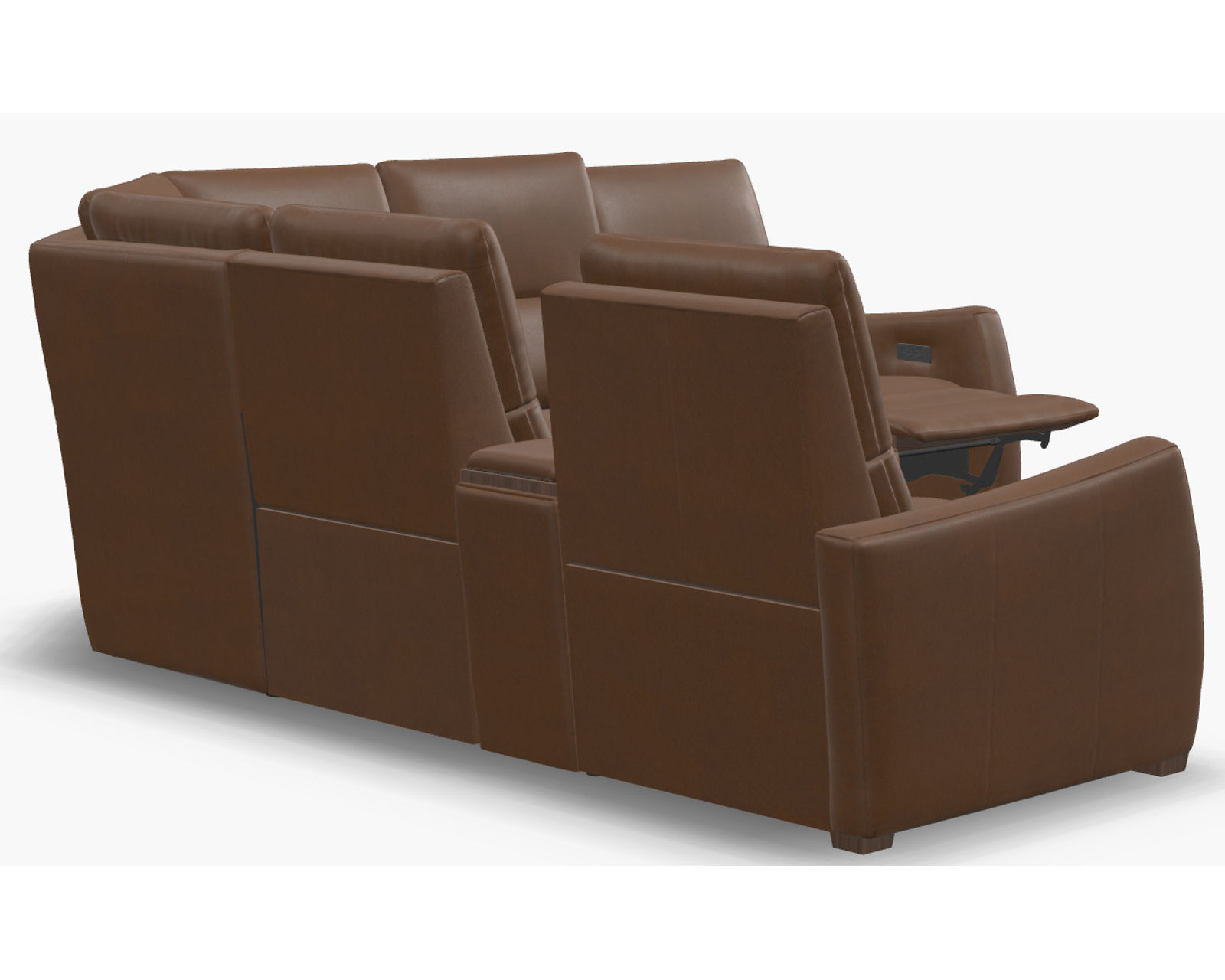 Luna 40110 Triple Power Reclining Sectional (+100 leathers) - Layout A: Three Piece Reclining Sectional (2 recliner) 111" x 98"