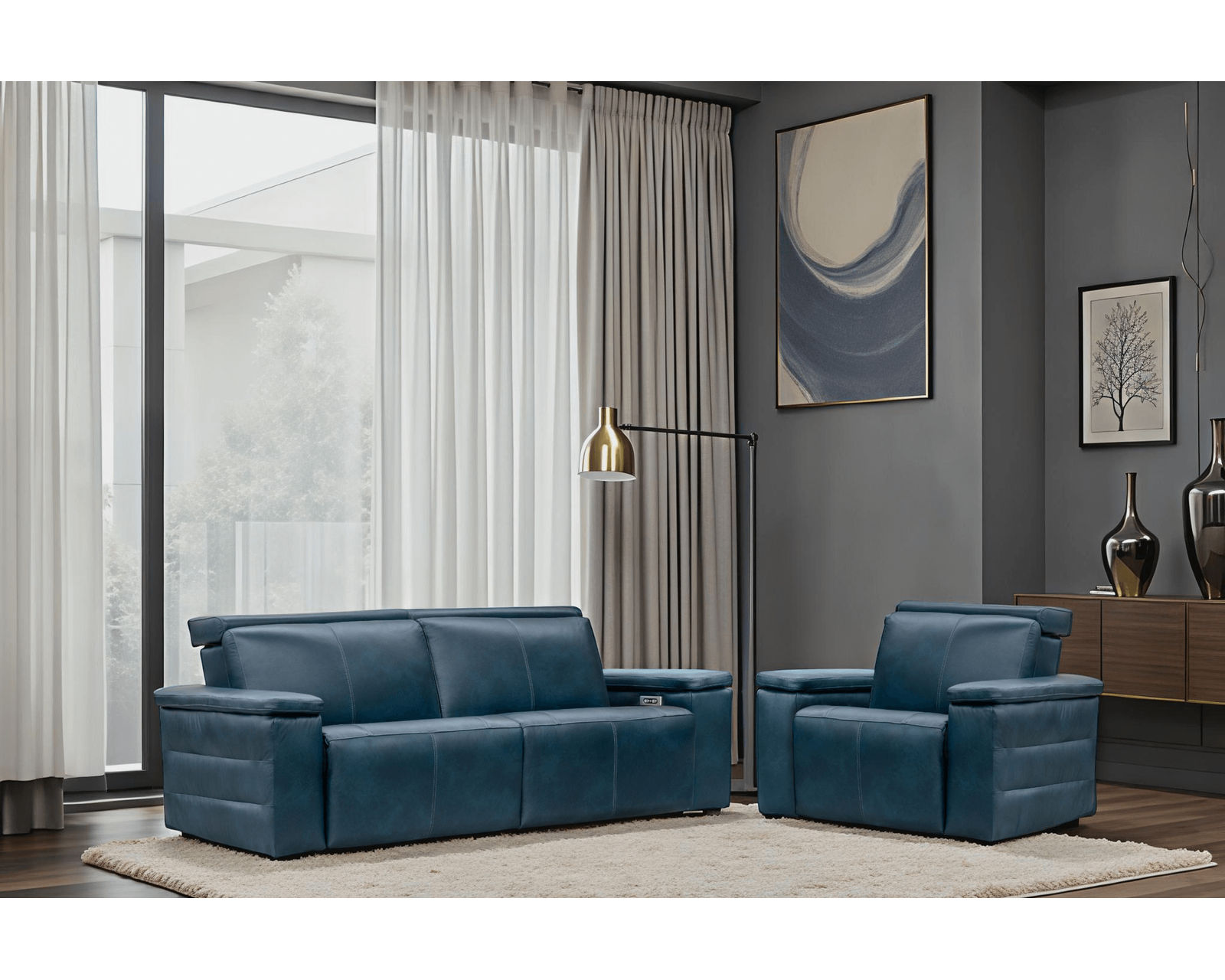 Nala Dual Power Reclining Sofa — Available in Standard & Wide Cushions, 140+ Leather Options, and 85", 88", or 117" Widths - Premium Comfort Without Compromise