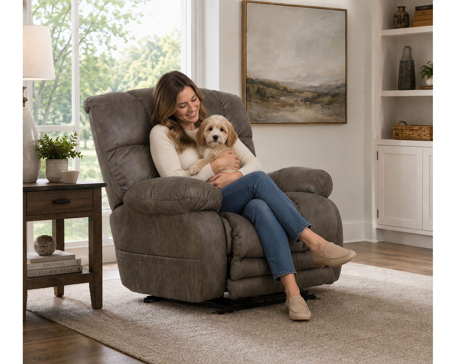Dawkins Big Man's Lay Flat Power Recliner with Extended Ottoman Big and Tall Comfort (RATED 400 LBS.) 2 colors - Recline Into Better Living.