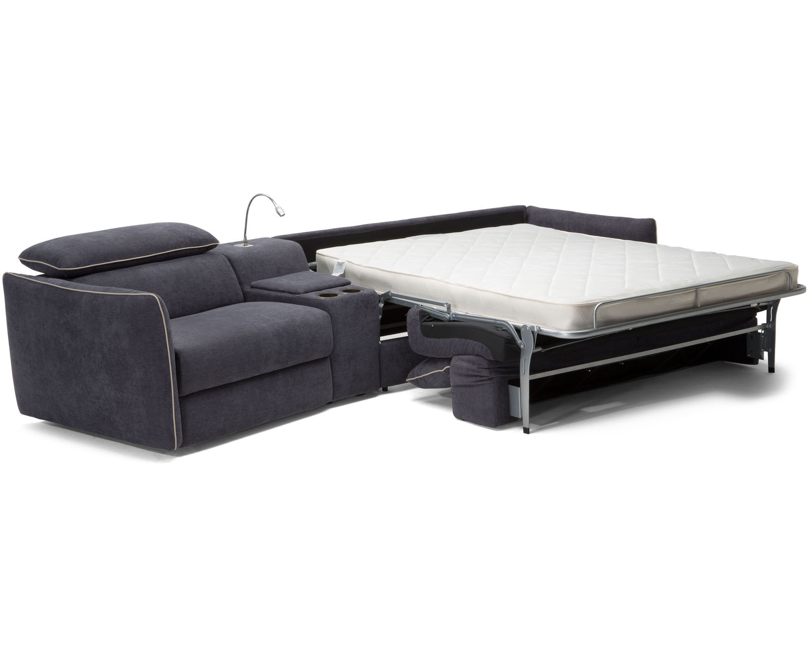 Meraviglia B995 Leather Reclining Sleeper Sectional (+25 leathers) - Layout C: Three Piece Sleeper Sectional 127" x 83"