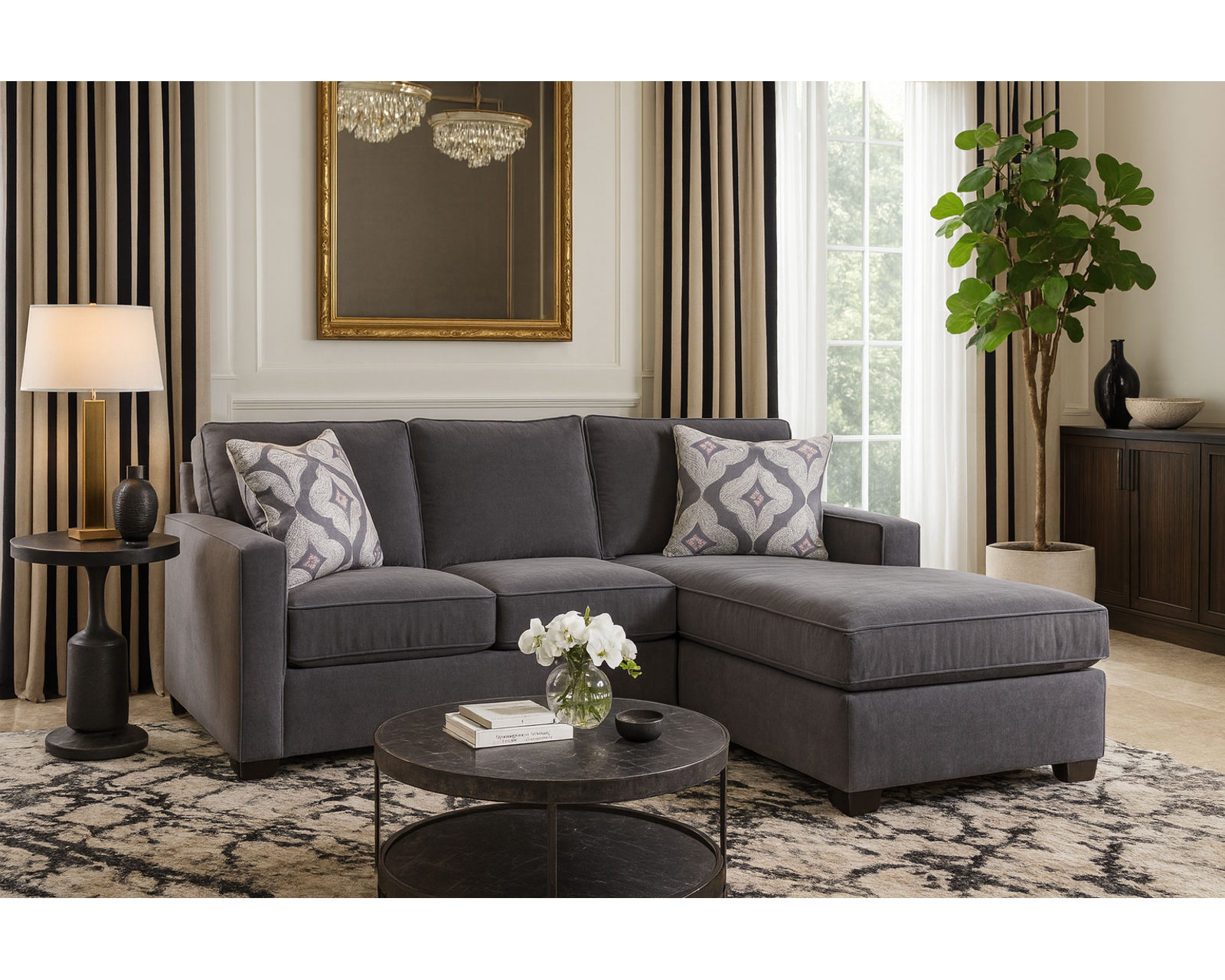 Gramercy Park Sectional (+69 fabrics) - Layout F: Two Piece Sectional 86" X 68"