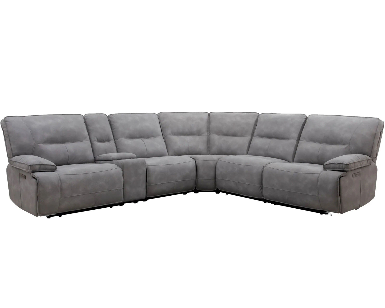 Gladiator Zero Gravity Power Headrest Power Reclining Sectional Sky (In stock - Fast shipping) - Layout A: Six Piece Sectional 133" x 120"