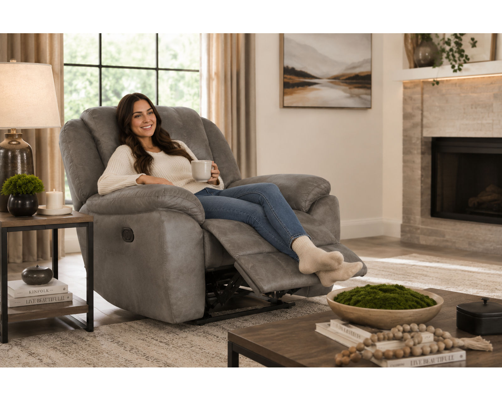 Ferrington 90" Lay Flay Power Headrest Reclining Sofa (2 colors)  - Experience the Catnapper Difference.