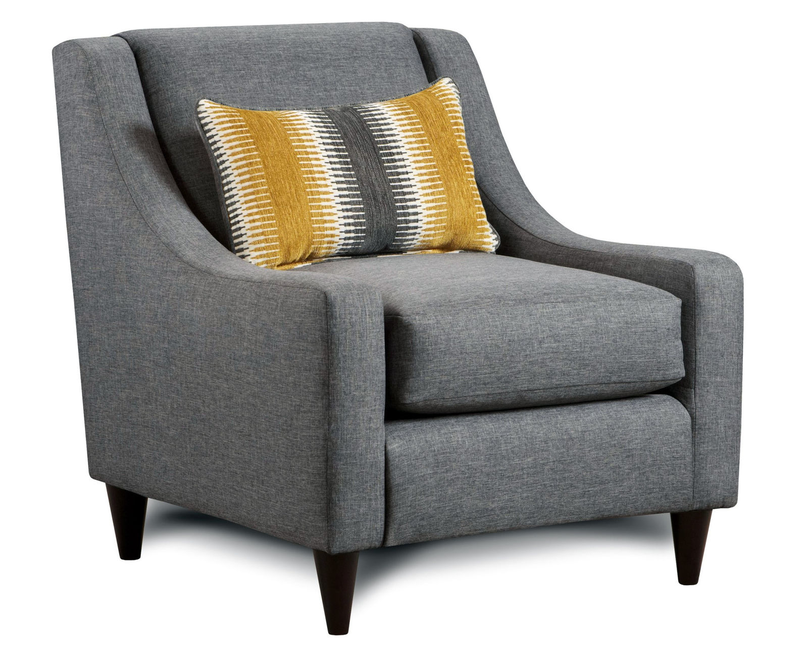 Maxwell Gray Steed 85" Sofa 2600 (includes pillows) - Maxwell Gray Accent Chair - 592-KP