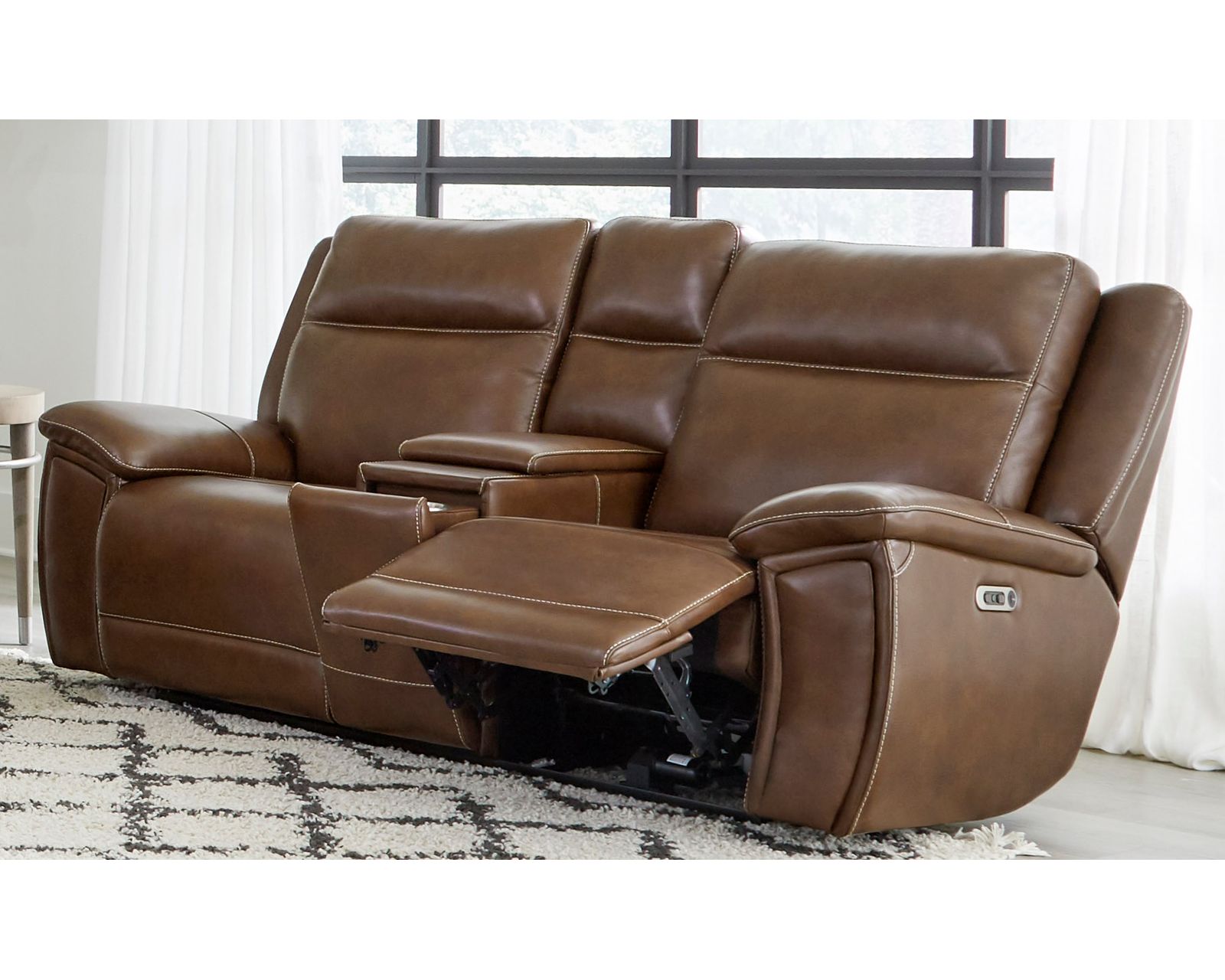 Jameson 89" Zero Gravity Power Headrest Power Reclining Leather Sofa (In stock -Fast shipping) - Jameson Zero Gravity Power Headrest Power Reclining Console Loveseat