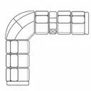 Layout F: Eight Piece Reclining Sectional (3 recliners) 119.5" x 133.5"