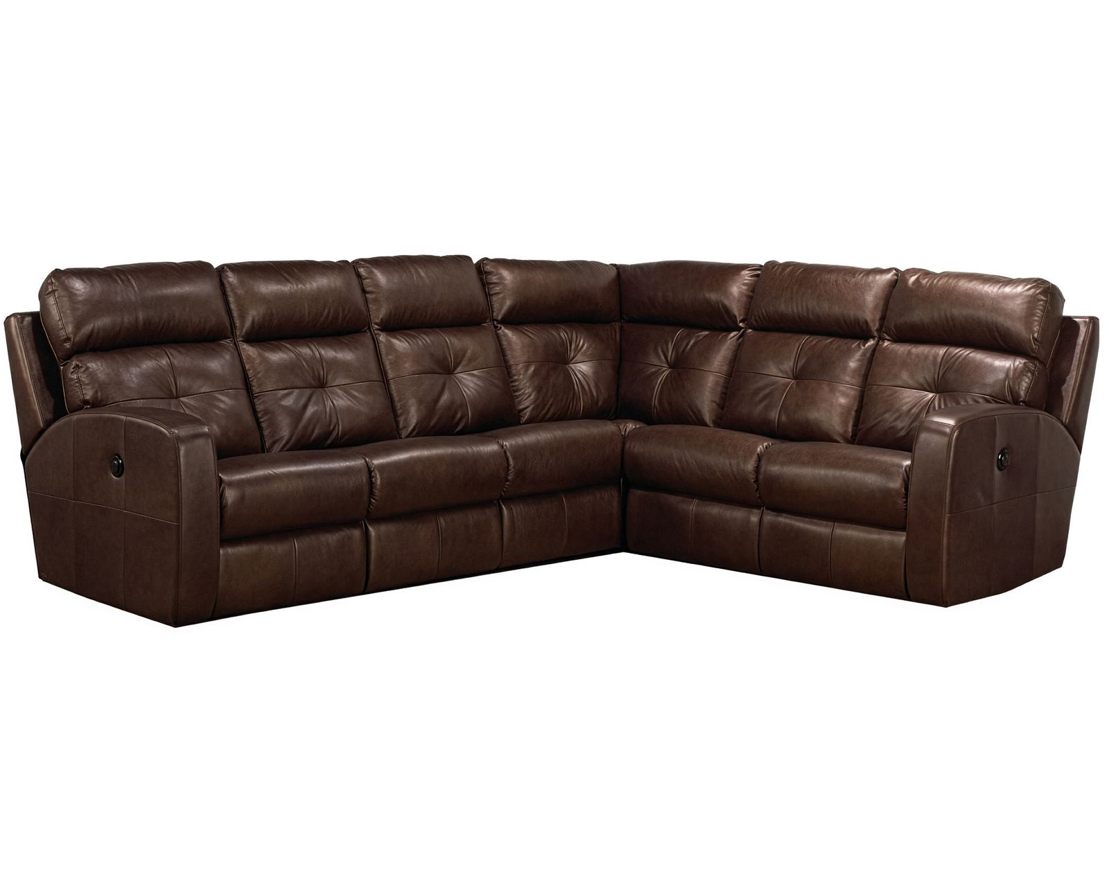 Chloe 4047 Reclining Sectional +140 leathers - Layout D: Six Piece Sectional 112" x 90" (3 recliners)