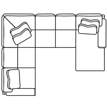 Layout G: Three Piece Sectional 98" x 126" x 65"