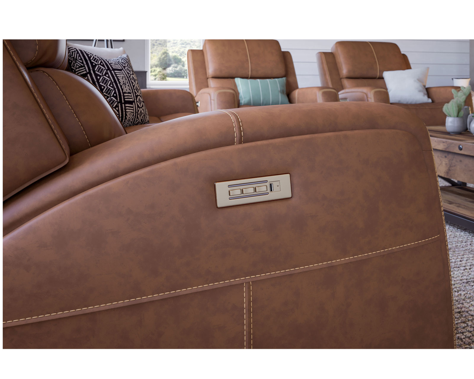 Linden Leather Power Reclining Sofa with Power Headrests and Lumbar (946-72) ZERO GRAVITY - In stock