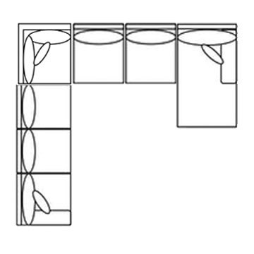 Layout D: Five Piece Sectional 118" X 155" X 68"